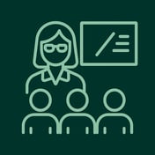 Teacher with students