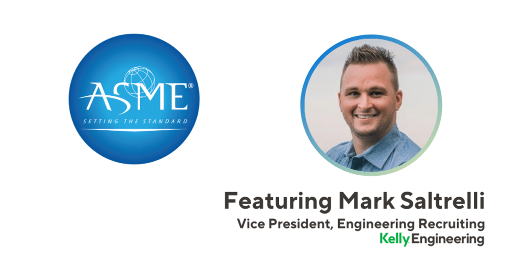 Logotipo de ASME con Mark Saltrelli, VP Engineering Recruiting