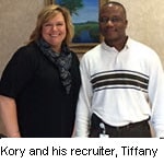 Kory and his recruiter, Tiffany